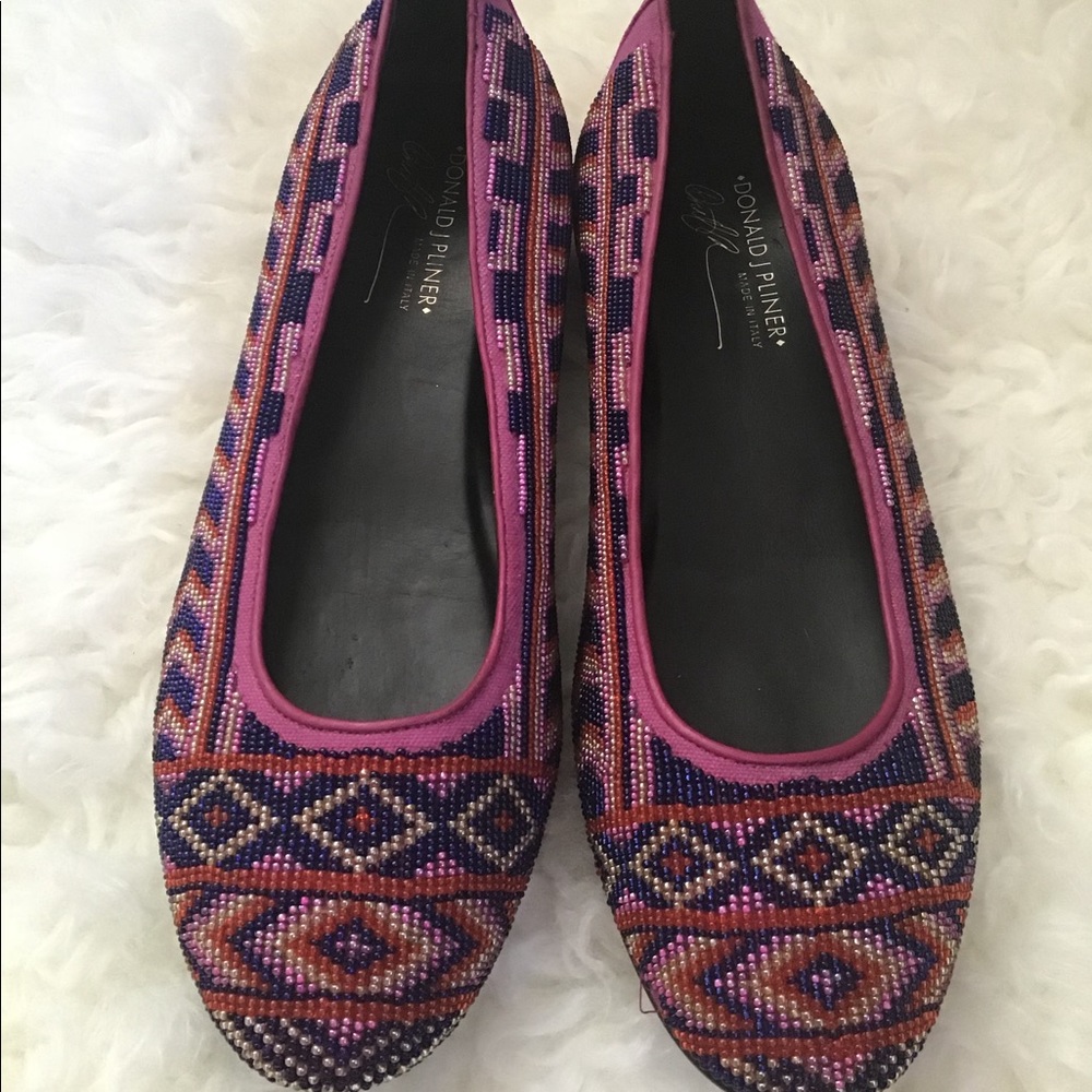 Donald Pliner beaded slip ons